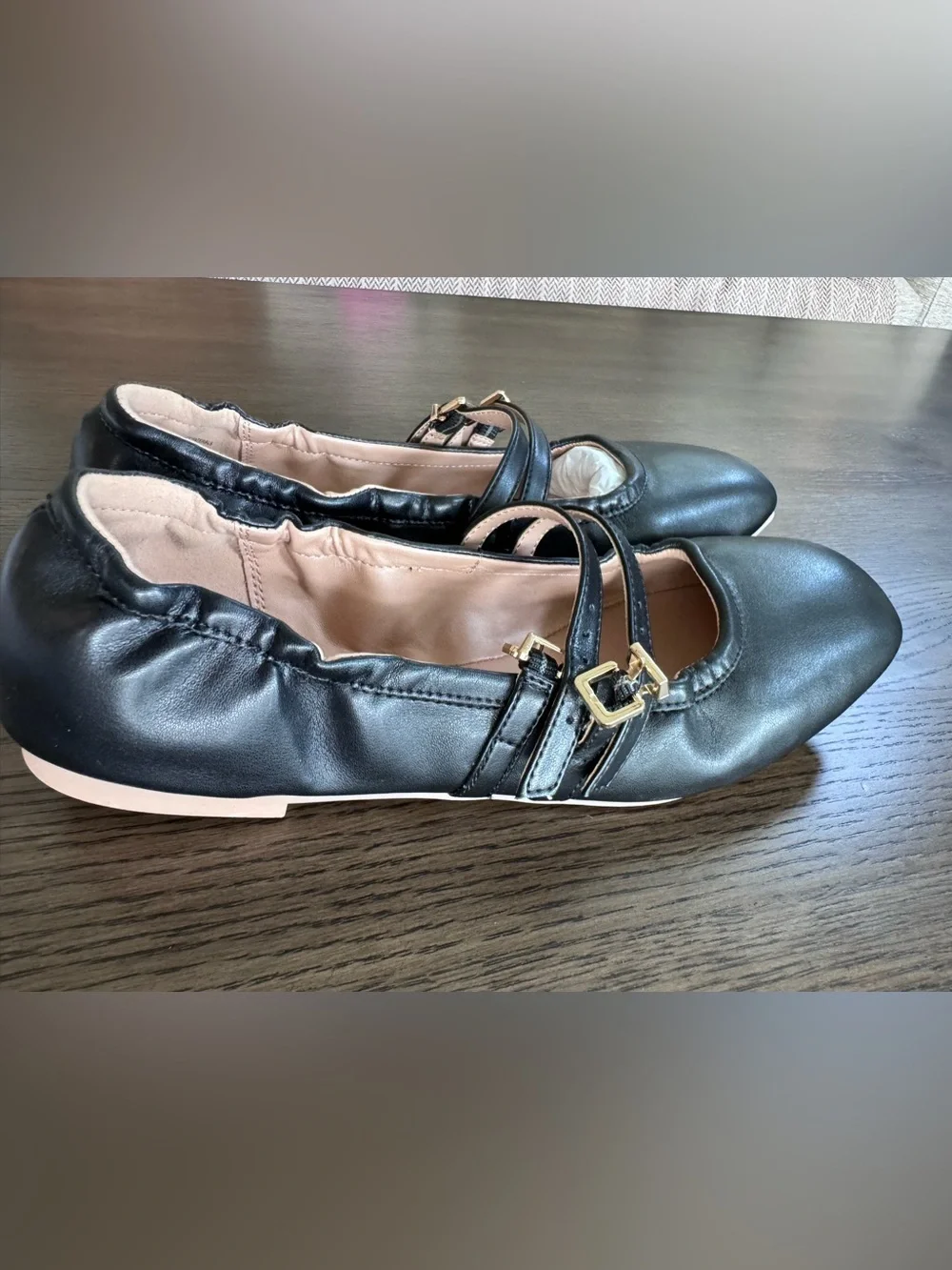 NEW Wonderly Size 9 Black Double-Strap Square-Toe Mary Jane Flats